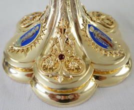Solid silver gilt antique French Gothic Chalice.
